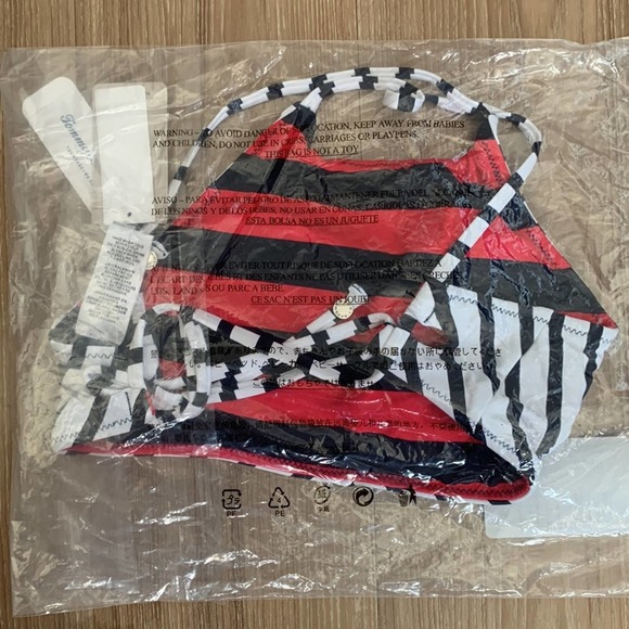 Tommy Bahama Channel Surfing Reversible High-Neck Halter Bikini Top in Mare Navy - Picture 4 of 6